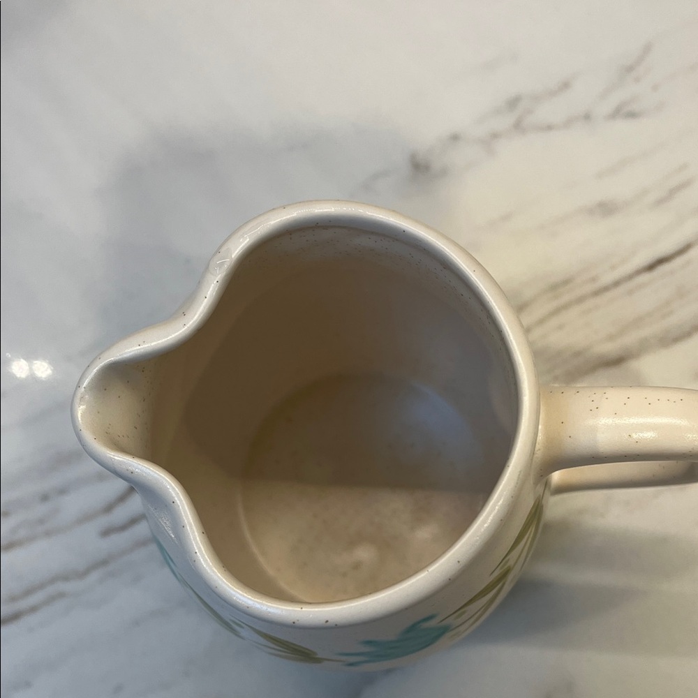 Franciscan Tulip Time Earthen Creamer Pitcher with Blue and Green Floral Design - Picture 3 of 4